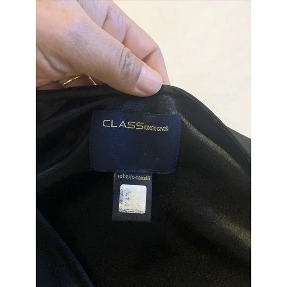 Roberto Cavalli class black blouse size 8 with sequins - Picture 3 of 5